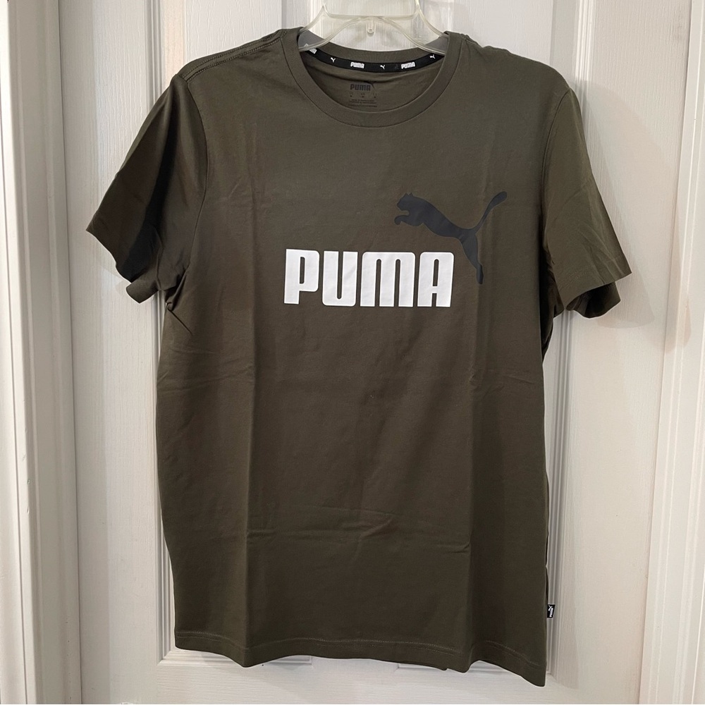 Puma T-Shirt - Olive.  Mens: Medium.